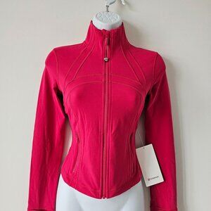 NWT LULULEMON PDRA Pink Red Buttery Soft Nulu Define Cropped Jacket Size 4, 10